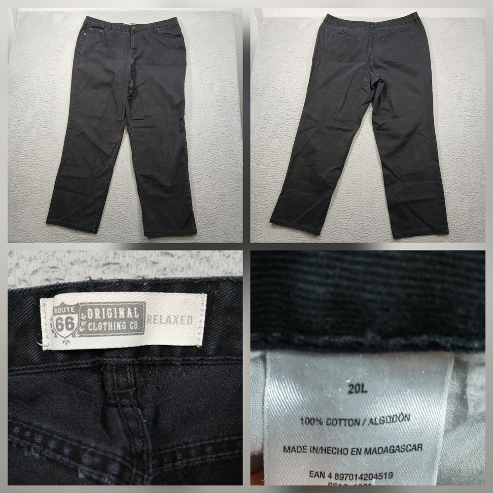 Route 66 Relaxed Fit Jeans Womens 20L‎ Black Denim Straight Leg